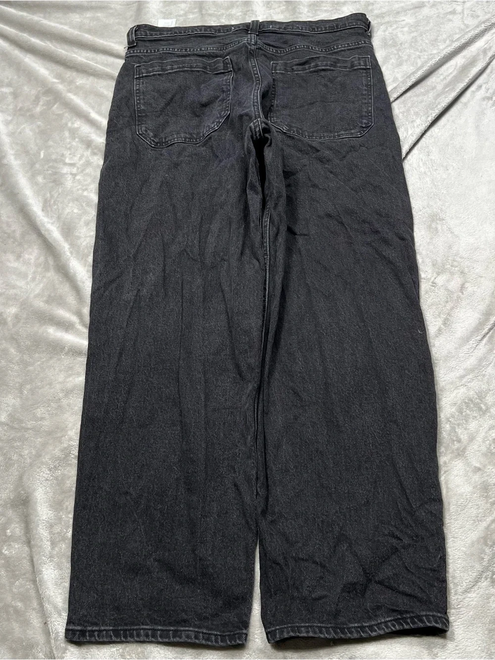 Hollister Baggy Skater Jeans Mens 35x30 Black Y2K Wide Leg Grunge Denim